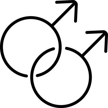 ゲイのカップルを表すアイコン/同性愛/同性婚/男性/プライド月間/イラスト