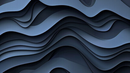 Premium black wave papercut background design with diagonal wave line pattern.
