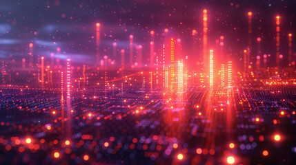 Obraz premium Smart city and abstract dot point connect with gradient line and aesthetic Intricate wave line design , big data connection technology concept.