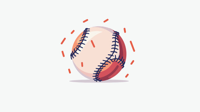 Simple baseball image illustration with white background
