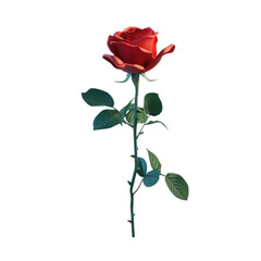 A single red rose on a stem
