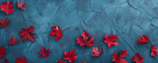 background of autumn leaves on a stone or wall