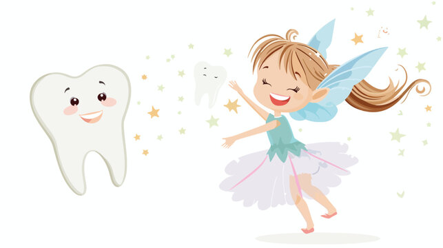 Childrens dentistry illustration. Tooth Fa