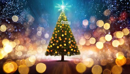 christmas tree with lights, christmas tree lights, christmas tree in the night, merry christmas tree, christmas tree and decorations, , christmas tree with candles, christmas tree with candles and dec - obrazy, fototapety, plakaty