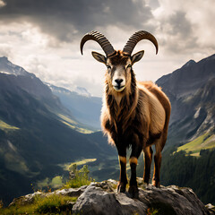 mountain goat on the rock