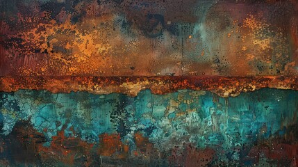 Rusted Metal Surface With Blue and Orange Colors
