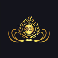 92th Anniversary lettering design template. Vector and illustration.
