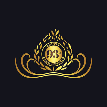 93rd Anniversary lettering design template. Vector and illustration.
