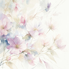 Delicately Elegant Watercolor Floral Masterpiece - 777965226
