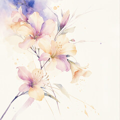 Delicately Elegant Watercolor Floral Masterpiece - 777965229
