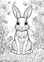 Spring Bunny Coloring Sheets
