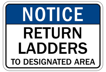 Fototapeta premium Ladder safety sign return ladders to designated area