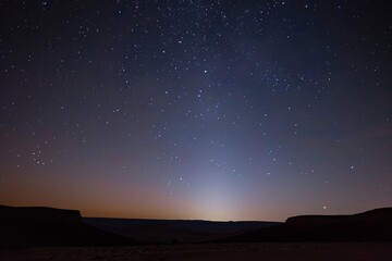 Zodiacal Light, a Faint Glow in The Night Sky Caused by Sunlight Scattered Off Dust Particles in The Plane of The Solar System, Generative AI