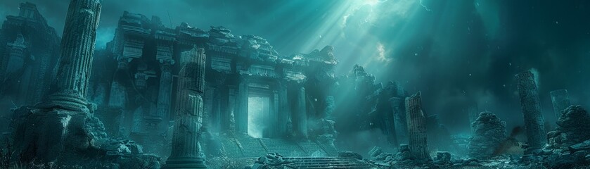 Ancient ruins pulsating with the power of the elements - obrazy, fototapety, plakaty
