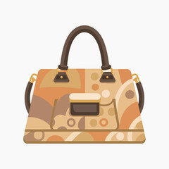 vector female stylish cartoon illustration handbag