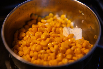 Cooking corn with butter