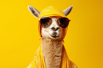 Fashionable Llama in Yellow