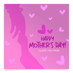 Fototapeta na wymiar World mother's day vector illustration, Instagram post , happy mother's day