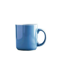 A blue coffee cup on a transparent background