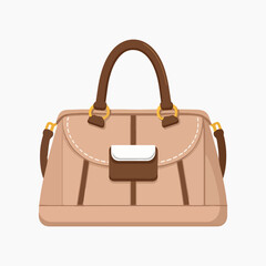 vector female stylish cartoon illustration handbag