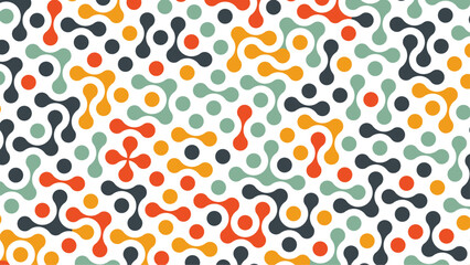 Bright background with a pater of Green, orange, yellow dots. Seamless pattern for packaging, fabric, flyers and business