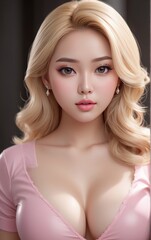 Naklejka premium beautiful face and fresh, smooth skin with natural makeup and sparkling eyes is posing