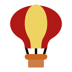 Air balloon icon in flat color fill style