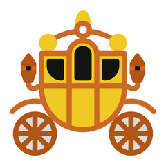 Carriage icon in flat color fill style