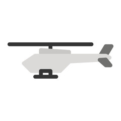 Helicopter icon in flat color fill style