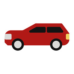 Car icon in flat color fill style