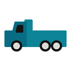 Truck icon in flat color fill style