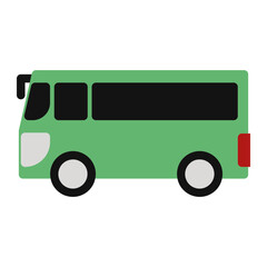 Bus icon in flat color fill style