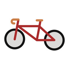 Mountain bike icon in flat color fill style