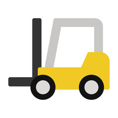 Forklift icon in flat color fill style