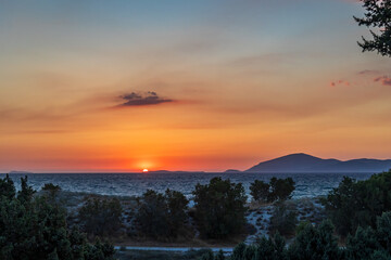 sunset at the beach in kos