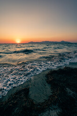sunset at the beach in kos