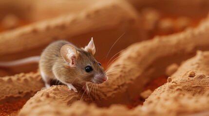 A mouse navigating a labyrinth built by scientists on Mars to study cognitive abilities in different atmospheres