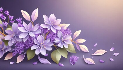Royal Orchid: 3D Purple Lilac Floral Backdrop