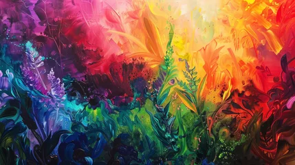 Fotobehang Abstract interpretation of the greenhouse effect, vibrant colors, © Anuwat