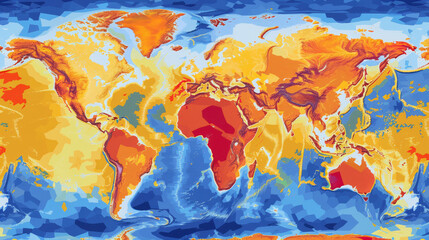 Global temperature anomaly map, vibrant thermal imaging, abstract,