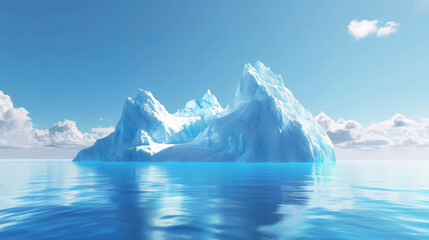Polar ice caps melting rapidly, time-lapse effect, minimalist,