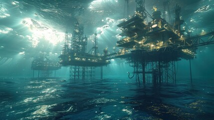 Obraz premium Offshore oil and gas production Explore emerging technologies and practices