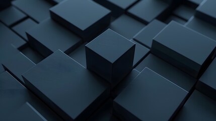 abstract black cubes on a dark background