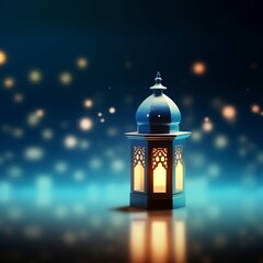 Eid mubarak and ramadan kareem greetings with islamic lantern and mosque. Eid al fitr background