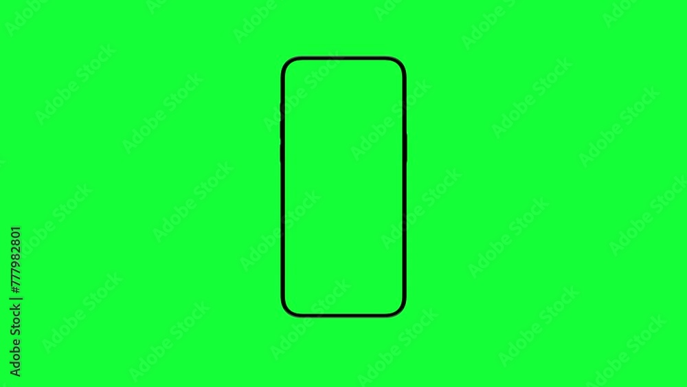 Fototapete smartphone display with green screen for chroma key. rotating mock up of smart phone with empty gree