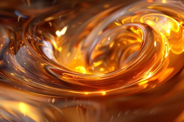 gold liquid amber flowing on a dark background - obrazy, fototapety, plakaty