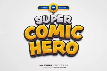 Deurstickers Super Comic Hero Editable text Effect Style © agungkreatif