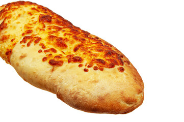 khachapuri with cheese on a white background. georgian bread with melted cheese	