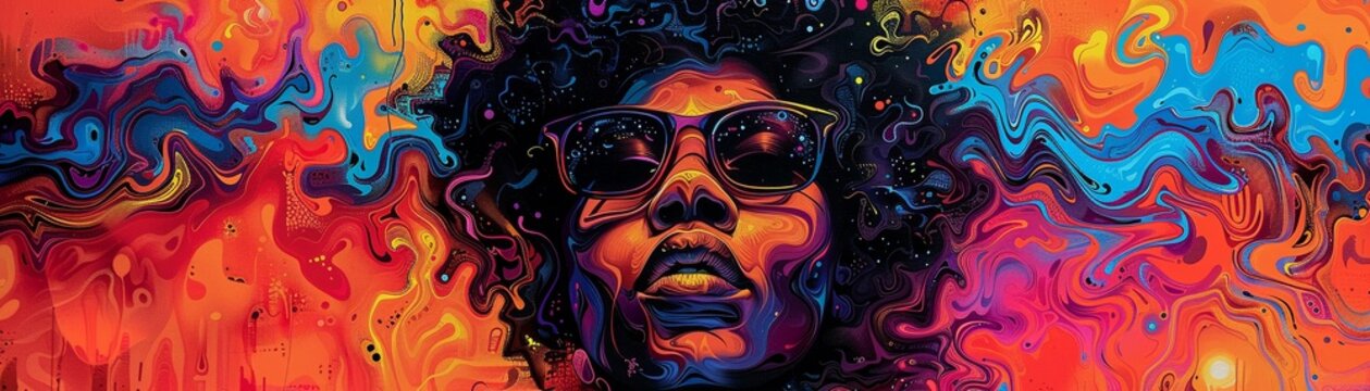 mind, infinity, dream of pillow, Neo punk, afrocentric , vibrant color