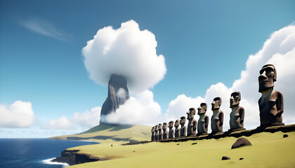 Easter Island, Rapa Nui, Chile. Easter Island is one of the most visited tourist sites in the...
